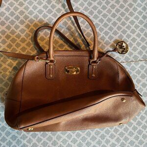 Michael Kors Brown Leather Satchel w/ Crossbody Strap